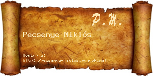 Pecsenye Miklós névjegykártya