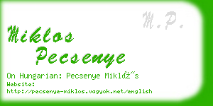 miklos pecsenye business card